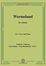 Wermeland (Vermeland),in e minor Vocal Solo & Collections sheet music cover